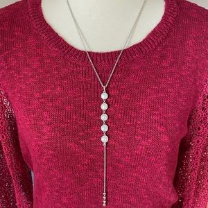 Lucky Brand Silver and Pearl Necklace